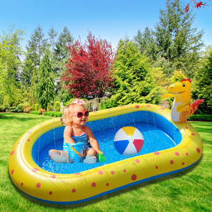 Piscina Inflable con Fuente de Dinosaurio para Niños, con Función de Rociado, Juguete Acuático para Exteriores, Material de PVC - Product Image 2