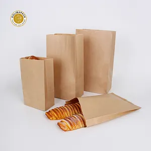 OOLIMA sacs d'emballage en papier Kraft naturel recyclé SOS pour pain sacs en papier sandwich