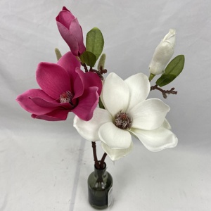 Minirama de tallo largo artificial para decoración del hogar, flor de magnolia de seda con spray para arreglos florales en jarrón - Product Image 5