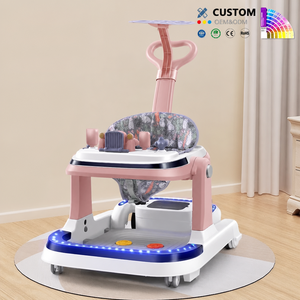 Andadores Para <span class=keywords><strong>Bebe</strong></span> Andador de bebé plegable Sit-to-Stand Andador de aprendizaje Niños Empuje eléctrico Andador de bebé 4 en 1 con ruedas y asiento - Product Image 1