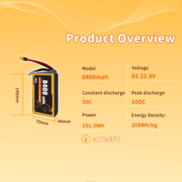 8400mAh 6S 22.8V 100C Lipo Pil, FPV İHA'lar için Yüksek Deşarjlı Yüksek Performanslı ZBD Orijinal Fabrika OEM ODM