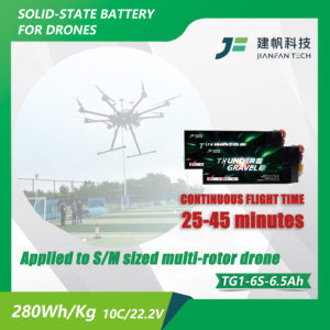 แบตเตอรี่ Thunder Gravel TG1 รุ่นขายดี <span class=keywords><strong>6S</strong></span> 6500mAh 10C สำหรับโดรน FPV UAV แบบกึ่งแข็ง สำหรับประกอบโดรนเอง รักษาความจุได้เสถียร - Product Image 4