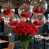 Superbe décoration de ballons Bobo créative avec pendentif en pétales de rose en PE pour centre commercial, restaurant, mariage romantique, suspension au plafond