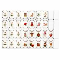 Cadeau de Noël : Ensemble de tuiles de Mahjong américaines en acrylique, 160 pièces, motif Père Noël et rennes gravés, avec tapis et sac de rangement