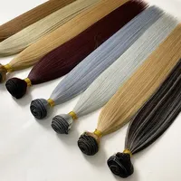 Extensions de cheveux synthétiques en fibre noble résistante à la chaleur, longues et lisses, avec closure, ombrées, pack complet pour la tête entière, vente en gros