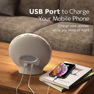 Simulated Sunrise Wake Up Light <b>Led</b> Alarm <b>Clock</b> Round Multicolor Ambient Night Light With White Noise For Bedroom And Children - Product Image 4