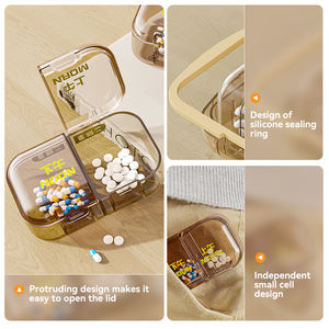 XinHang AM/PM Caja de dosificación Caja de pastillas semanal Contenedor de pastillas de viaje hermético Estuche de almacenamiento de tabletas de plástico altamente transparente - Product Image 5