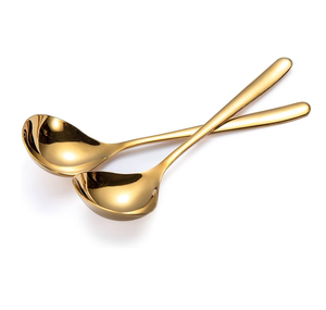 Cuillères à soupe à sauce en laiton Louche à soupe en acier inoxydable Cuillères de service Articles de cuisine Produit de qualité durable - Product Image 6