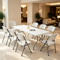 Table pliante portable en plastique pour parcs et événements – Tables et chaises pliantes d'extérieur économiques pour gymnases et espaces extérieurs
