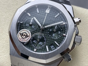 นาฬิกากลไกกันน้ำคุณภาพสูงสุด ขนาด 41 มม. ผลิตโดย APS ใช้กลไก ETA 4401 รุ่น 26240 ฟังก์ชั่นหลากหลาย สีเขียวโครโนกราฟ - Product Image 3