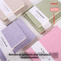 2025 Custom A5 Leinen Notizbuch Hardcover Journal Papier faden Nähen Binde größe A5/A6 Leder PU-Stil Leere/Gefütterte Seiten