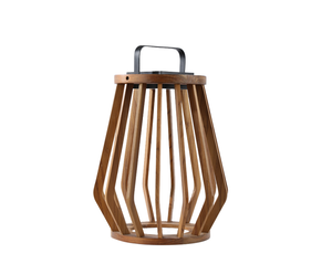 โคมไฟไม้พลังงานแสงอาทิตย์กันน้ำและกันความชื้นพร้อมโครงไม้เนื้อแข็งและดีไซน์เรขาคณิต - Product Image 1