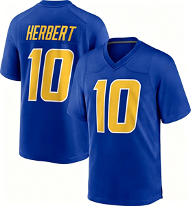 Vente en gros de maillots de football américain brodés # 10 Justin Herbert Maillot de football américain pour hommes Los Angeles - Product Image 5