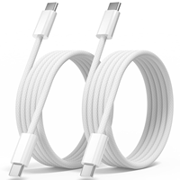 Câble de charge rapide USB-C vers USB-C tressé en nylon 60W avec support de téléphone et conducteur en cuivre pur pour iPhone 18/17