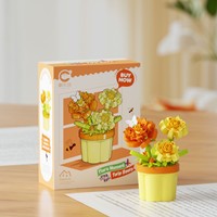 Marée musique crée des Moments floraux Mini-particule bricolage Puzzle en plastique blocs de construction Roses tournesols préservés fleur jouets