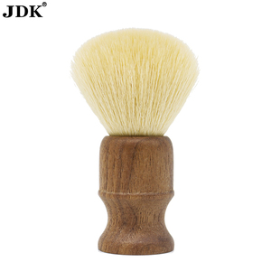Smajdkk-brosse de rasage en bois <span class=keywords><strong>naturel</strong></span> <span class=keywords><strong>synthétique</strong></span>, accessoire manche en noyer, nœud en cheveux, barbe pour hommes - Product Image 4