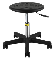 Tabouret de laboratoire antistatique fiable à hauteur réglable, avec pieds en caoutchouc PU conducteur bleu, pour inspection hospitalière et mobilier de salle blanche