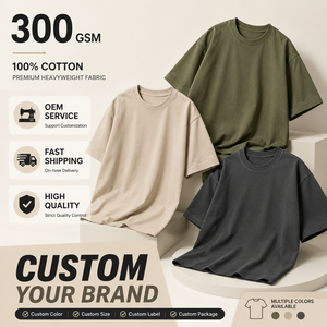Camiseta al por Mayor para Hombre, 300 GSM, 100% Algodón, Talla Grande, Holgada, con Logotipo Personalizado, Impresión DTG, Directo de Fábrica, Fabricante al por Mayor - Product Image 1