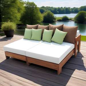 Chaise longue <span class=keywords><strong>de</strong></span> <span class=keywords><strong>jardin</strong></span> en bois <span class=keywords><strong>de</strong></span> teck durable avec bras Lit <span class=keywords><strong>de</strong></span> <span class=keywords><strong>salon</strong></span> <span class=keywords><strong>de</strong></span> piscine en bois Lit <span class=keywords><strong>de</strong></span> soleil pour deux personnes Plage Lit <span class=keywords><strong>de</strong></span> jour extérieur avec <span class=keywords><strong>coussin</strong></span> - Product Image 2