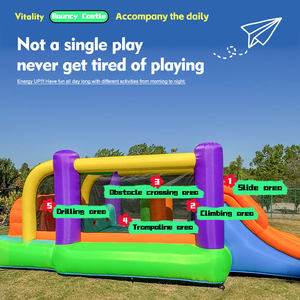 Château gonflable portable pour enfants avec toboggan, structure <span class=keywords><strong>de</strong></span> saut, jouet sportif d'intérieur, écologique, tissu Oxford 420D+840D - Product Image 6