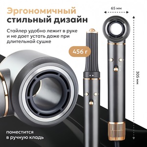 Fitz Professional Hair Dryer Styler 5 Attachments Ionization 3 Heat 3 Speed Settings For Blow Dry Curl Straighten - Product Image 2