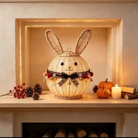 Luminaire suspendu décoratif en rotin en forme de lapin pour Noël, idéal pour la décoration de la maison, du salon, de la chambre à coucher, accessoires de décoration, vente en gros