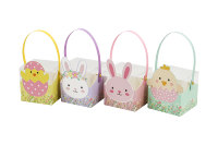 Boîte cadeau Lapin de Pâques avec poignée, seau à bonbons et chocolats en PVC, panier cadeau en papier pour la chasse aux œufs de Pâques, idéal pour les enfants
