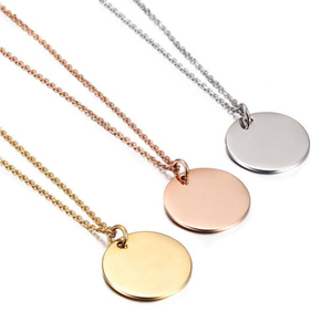 สร้อยคอจี้แผ่นเปล่าแบบโซ่สแตนเลสชุบทอง 18K PVD สำหรับสลักข้อความตามสั่ง |   ตัวเลือกสีเงิน สีทอง และสีโรสโกลด์ - Product Image 3