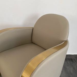 Nouvelle conception de mobilier de salon, fauteuil de coiffeur moderne pour salon de coiffure, noir, pour la coupe de cheveux, avec base dorée à prix avantageux - Product Image 6
