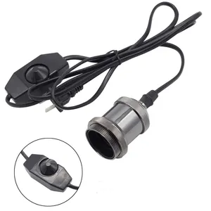 E26 E27电缆线灯DIY套件，带可调光开关铝灯座美国插头灯具配件