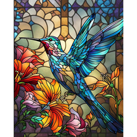 Vente en gros DIY Peinture diamantée Peinture sur verre Oiseau Art Peinture diamantée Décoration de salle d'étude