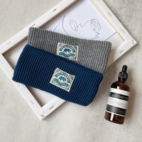 Bandeau en laine polyvalent, personnalisé pour l'hiver, avec Patch ours polaire, couleur unie, unisexe, sport, tricoté, à larges bords, pour hommes et femmes