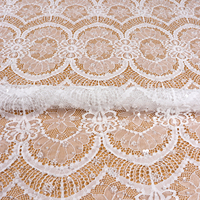 Tissu en dentelle à perles françaises 100% polyester, écologique, luxueux, pour vêtements de mariage, broderie
