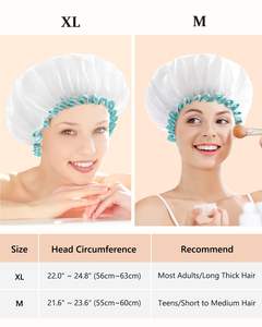 Bonnets <span class=keywords><strong>de</strong></span> <span class=keywords><strong>bain</strong></span> réutilisables, imperméables et lavables CF – Super mignons, extra grands, pour femmes aux cheveux longs, imperméables - Product Image 2