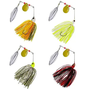 Spinnerbait Umpan Baru Double Potongan Pemintal Umpan Pancing 15-19G 6 Warna Jig Kepala Logam Sendok Umpan