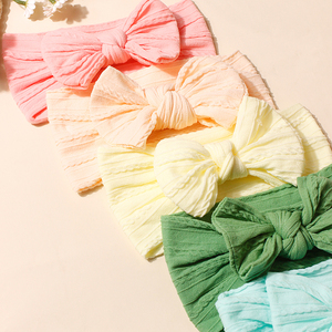 7 chiếc khăn xếp co giãn cho trẻ em bằng nylon vải Jacquard mềm mại Châu Âu kiểu Mỹ mới cho bé phụ kiện tóc mũ nón cho trẻ em - Product Image 4