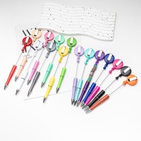 Stylo à perles rétractable avec cordon de serrage, pour la création de badges nominatifs DIY pour médecins et infirmières, encre noire, écriture 1,0 mm