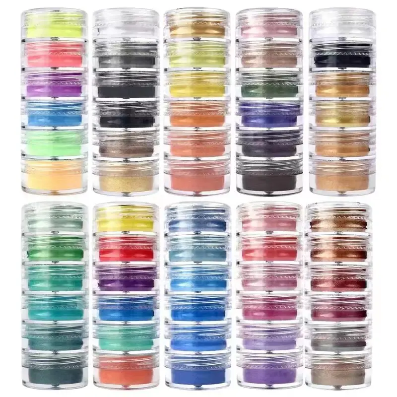 Polvere di pigmento di perle di muco 6 colori di polvere di Mica adatta per candele di sapone di muco bagno pigmento di melma colorante fai da te