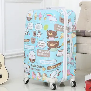 कस्टम प्यारा कार्टून लड़कियों या लड़कों के लिए मुद्रित हार्ड खोल यात्रा सामान सूटकेस सामान