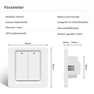 Apple HomeKit-Botón de interruptor táctil para hogar inteligente, funciona con <span class=keywords><strong>Alexa</strong></span>, <span class=keywords><strong>Google</strong></span> <span class=keywords><strong>Home</strong></span>, <span class=keywords><strong>Siri</strong></span>, con o sin cable neutro, producto en oferta - Product Image 4