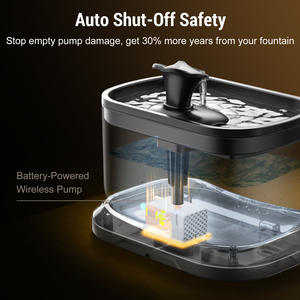 Fontaine à eau pour animaux de compagnie 2,8 L, sans fil, alimentée par batterie, avec capteur et design détachable - Product Image 5