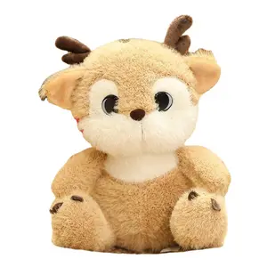 中国制造儿童礼品可爱动物鹿娃娃毛绒小鹿毛绒枕头
