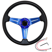 Volant de course 34,5 cm à 3 branches en PU, universel 6 boulons avec klaxon pour Sim Racing et Drift – Vente directe usine