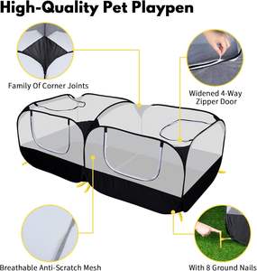 Enclos pour petits animaux, portable, grand enclos pour poules, fond détachable, paroi en maille respirante transparente, pliable, transportable - Product Image 4