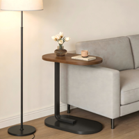Table d'angle moderne en métal mobile, gain de place pour salon, chambre, balcon, villa et hôtel
