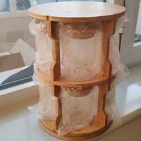 Customized Free Assemble Sturdy Wood Rotatable Double-Layer Food Grade Hand Wash Only Shelf Seasoning Rack Spice Rack Organizer