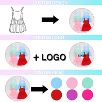 Robes d'été en maille couleur unie personnalisées KR pour filles, style preppy, bretelles spaghetti, tutu en dentelle, robe de yoga unie pour enfants