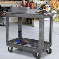 Carrito de Servicio Rodante de Plástico Resistente para Almacén o Garaje, de 3 Niveles, con Capacidad para 500 Libras, con Ruedas de 5 Pulgadas