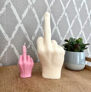 Bougie créative en forme de doigt au milieu bougie parfumée au doigt 3D faite à la main bougie parfumée en Silicone en forme de main