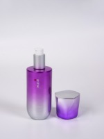 Deluxe 50g 100ml 120ml ensemble de bouteilles en verre violet couvercle en plastique de qualité supérieure pour Essence Lotion crème pour le visage soin de la peau sérum cosmétique personnalisé